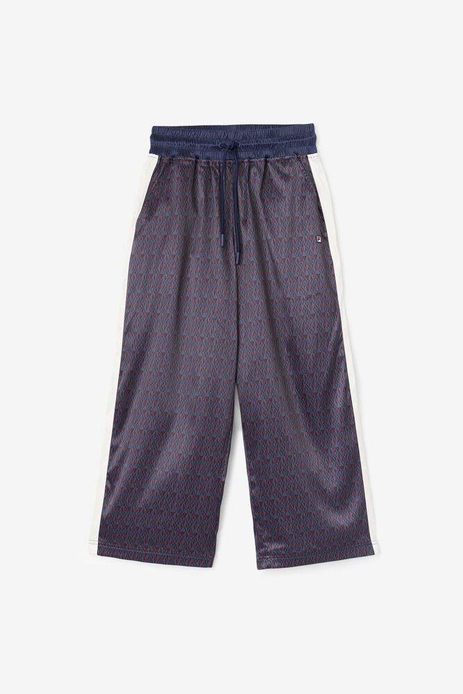 Fila Pants Womens Navy - Aviana Cropped Satin - Philippines 6518270-YL